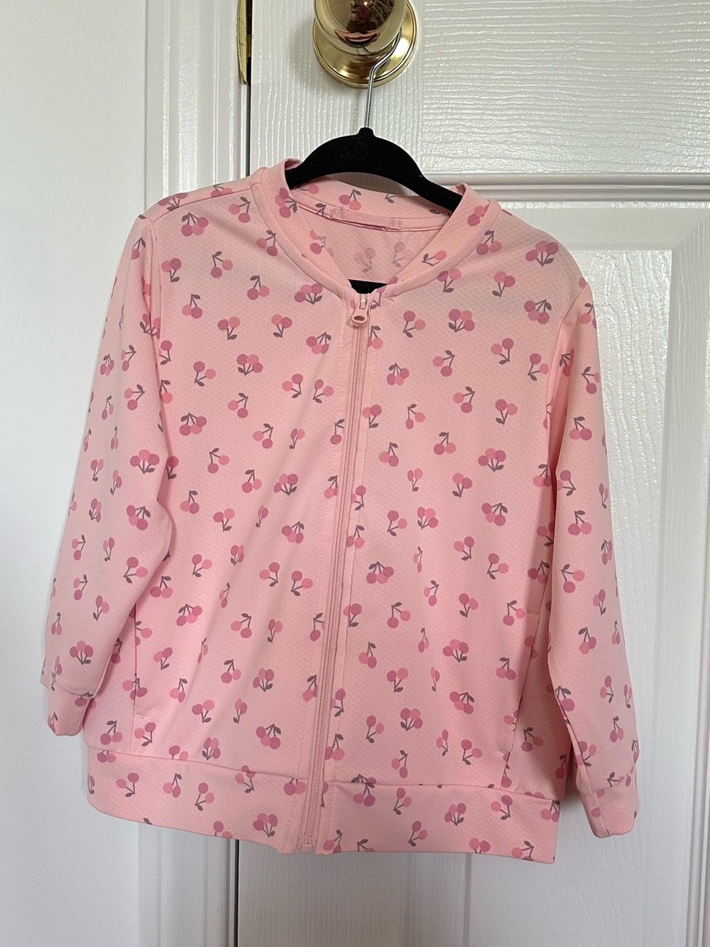 BNWOT Kids 2/3T 90cm Pink Cherry-Print Zip Jacket